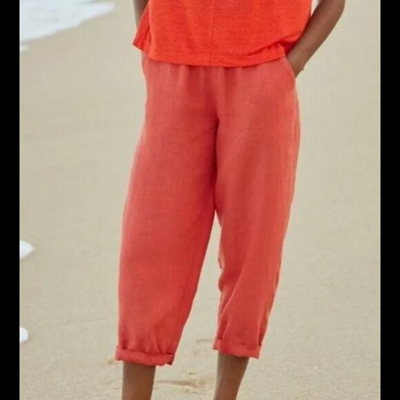 Poetry Pants - NWT Poetry Cropped Trousers Garment Dyed Linen OS